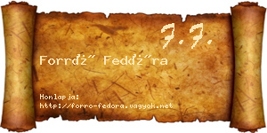 Forró Fedóra névjegykártya